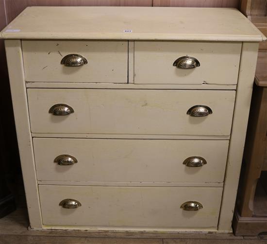 A painted chest of drawers, W.95cm